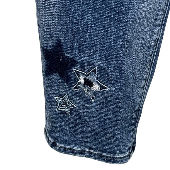 Hudson SZ 30 Nico Ankle Skinny Jeans Mid-Rise Stars Stretch Zip-Fly Pockets Blue - Picture 4 of 10